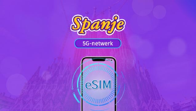 Spanje 5G eSIM | Ondersteunt TikTok, ChatGPT en andere wereldwijd populaire apps | Dagpas / Totaalpakket | Facturering per kalenderdag | 1–30 dagen | QR-code