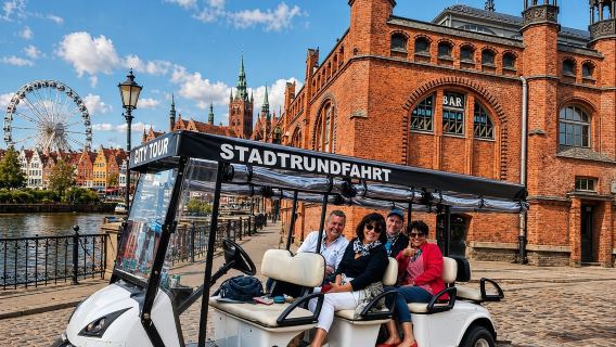 Gdańsk: Tour de 1 hora por la ciudad en buggy/carrito de golf con GUÍA EN VIVO