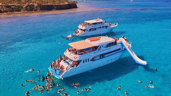 Tour xe buýt và thuyền tham quan Blue Lagoon (Akamas) kèm máng trượt nước khởi hành từ Paphos