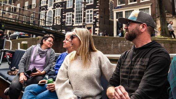Amsterdam Canal Cruise with Live Guide and Two Drinks
