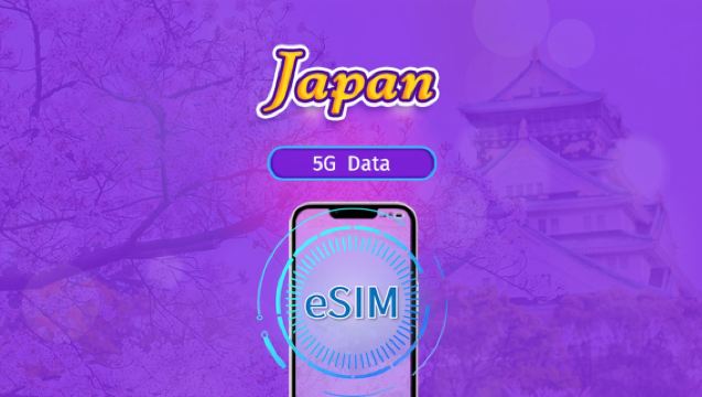 Japan | 5G eSIM | Day Pass/Total Package | 24H Billing | 1-30 days | QR code