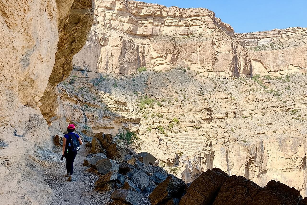 Passeggiata sul balcone di Jebal Shams (la vetta più alta dell'Oman)