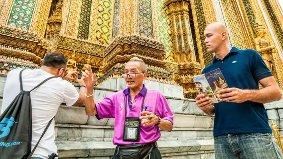  Grand Palace + Damnoen Saduak Floating Market + Maeklong Railway Market one-day tour in Bangkok, Thailand