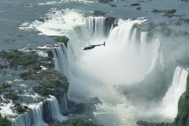 Iguassu falls panoramic helicopter flight