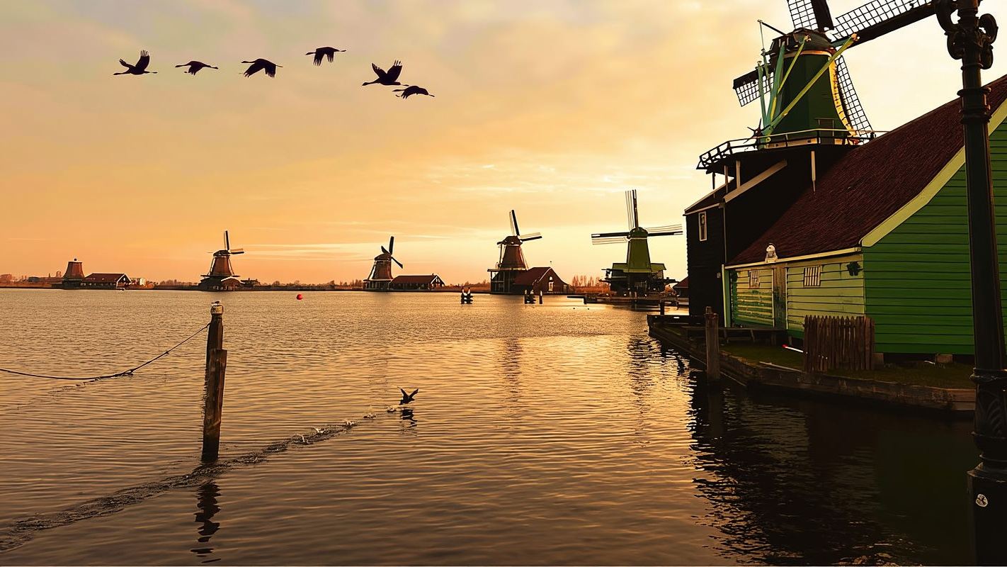 one-day tour to Giethoorn Windmill Village from Amsterdam, Netherlands (8-person small group) with cheese waffles