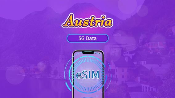 Österrike | 4G/5G eSIM | Datapaket | 24-timmars debitering | 7-30 dagar | QR-kod
