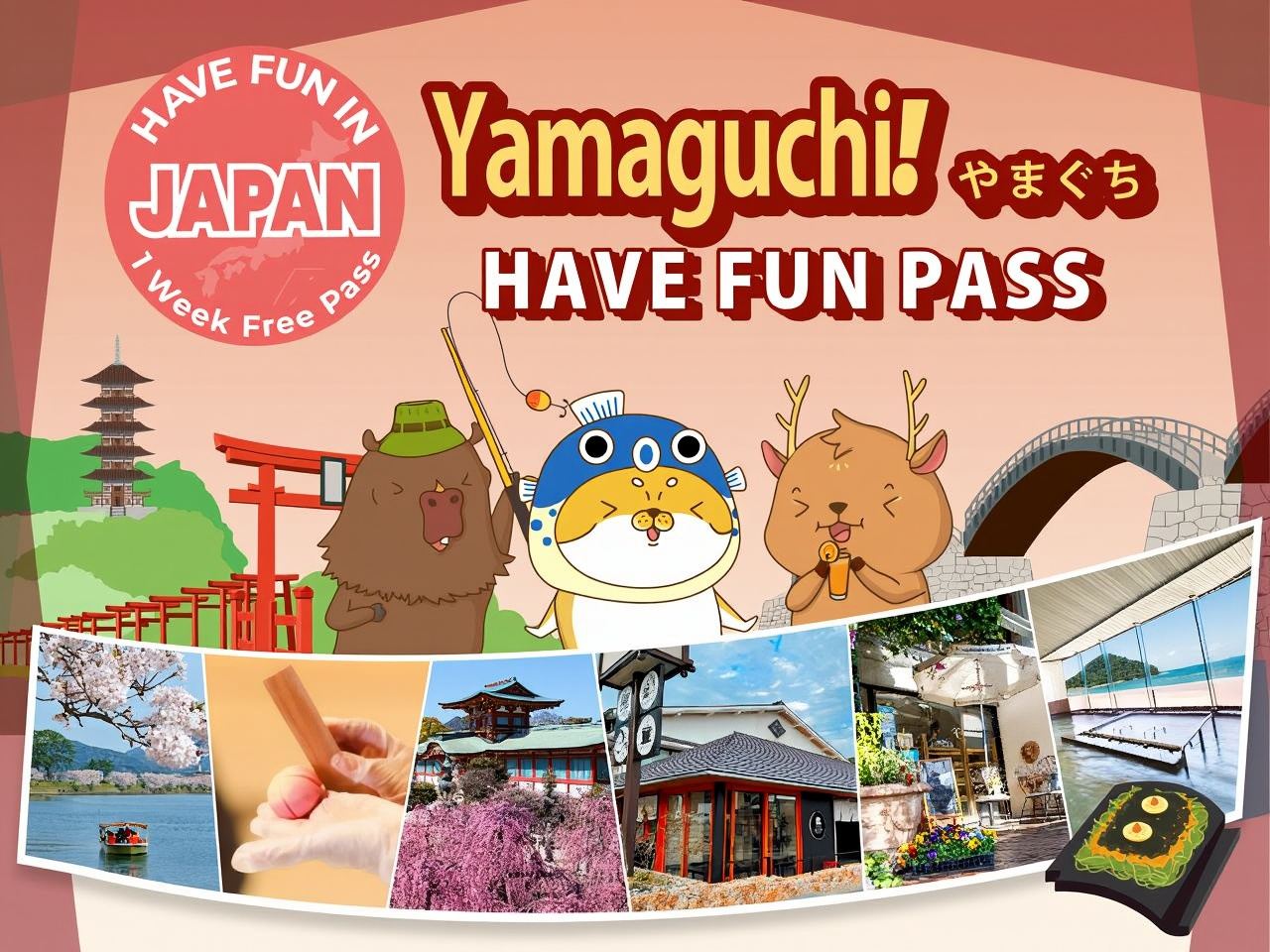Yamaguchi Attractions Transportation Pass | Have Fun In Yamaguchi | Yamaguchi Enjoyment 1-Week Free Pass