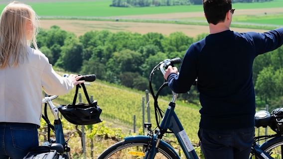 Half-Day Electric Bike Riding of Champagne Vineyards in Reims, France|Champagne winery visit and wine tasting included