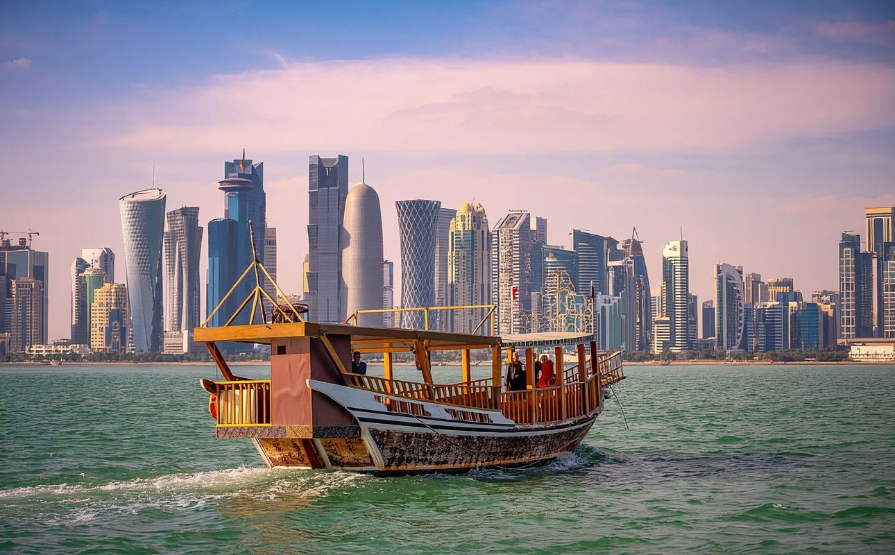 Doha: Abendliche Dau-Kreuzfahrt mit Box Park, Corniche & Pearl
