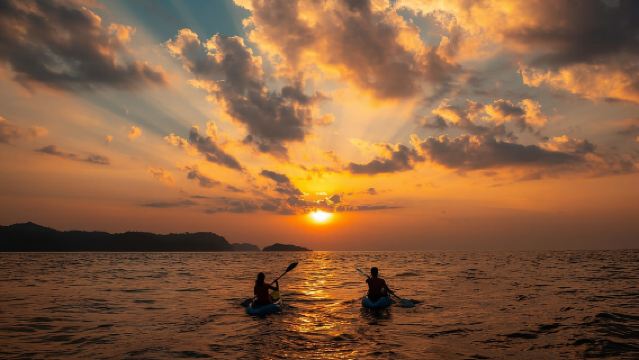 Desde Lloret de Mar: Excursión en kayak al amanecer en la playa de Fenals