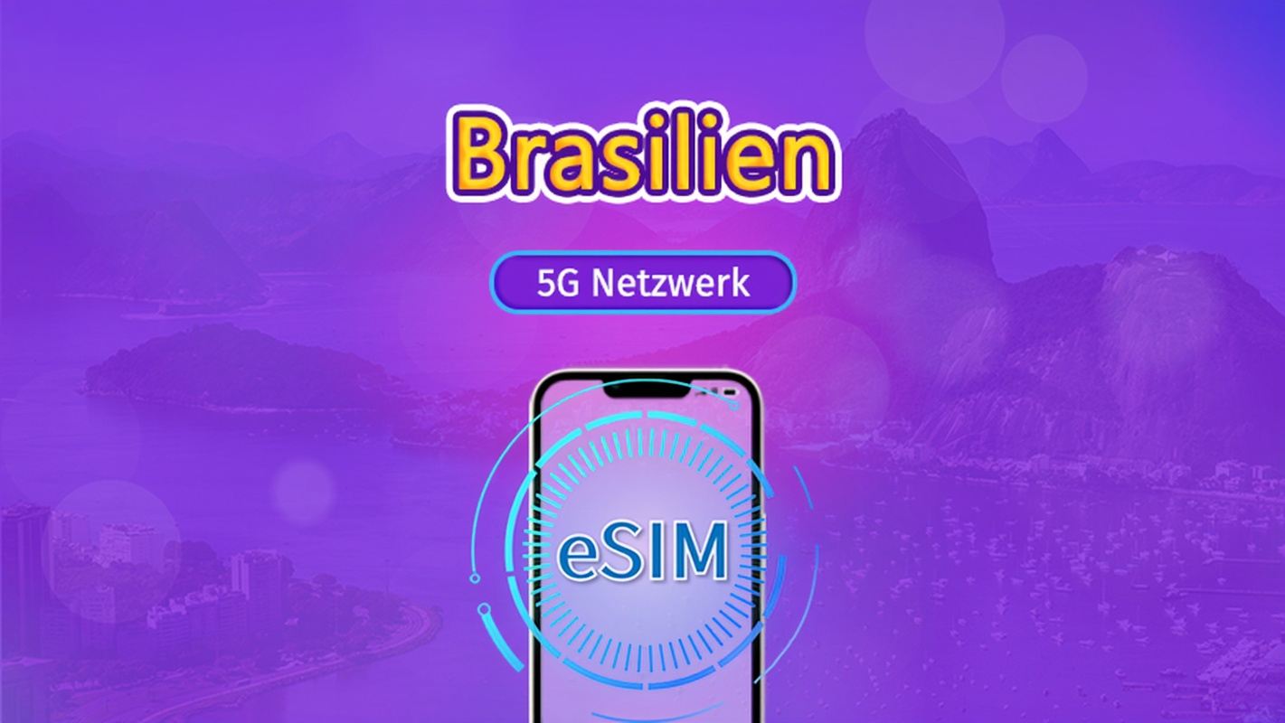 Brasilien | 5G/4G eSIM | Tagespass / Gesamtpaket | 24-Stunden Abrechnung | 1–30 Tage | QR-Code