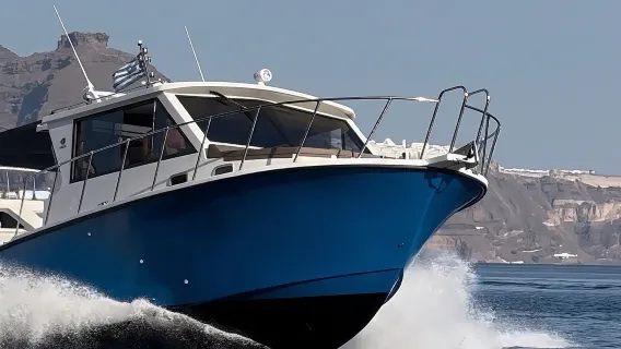 Santorini Fishing Private Cruise boat tour - BBQ, Snorkeling