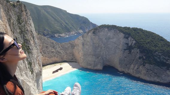 Zakynthos : One day small group tour to Navagio beach Blue Caves & top view