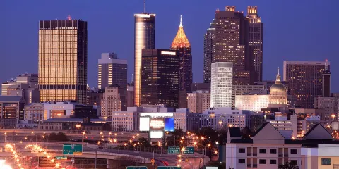 亞特蘭大城市夜景導覽連拍照及晚餐停留