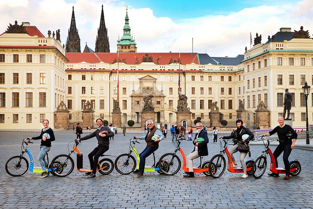 Praga: tour guidato in monopattino elettrico e bici elettrica