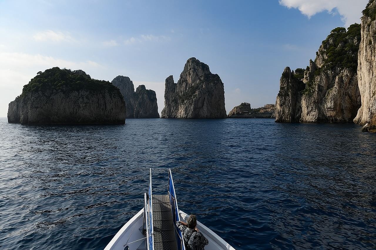Capri Coast to Coast: ทัวร์เรือพร้อมถ้ำบลูกร็อตโต (ตัวเลือกเสริม)