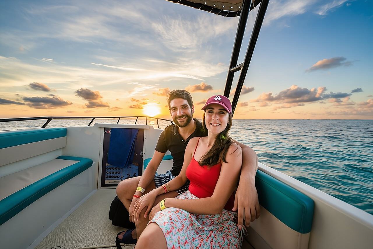 Isla Mujeres, voyage privé au coucher du soleil à Cancún