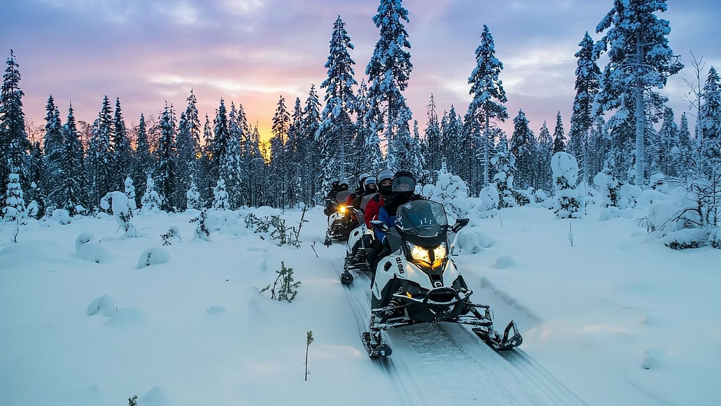 Rovaniemi, Finland: Snowmobile + Reindeer & Husky Sled Ride + Santa Claus Village Tour