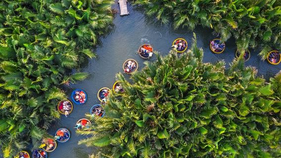 Aventure en bateau à noix de coco à Hoi An et visite privée de la vieille ville (option : Montagne de Marbre)