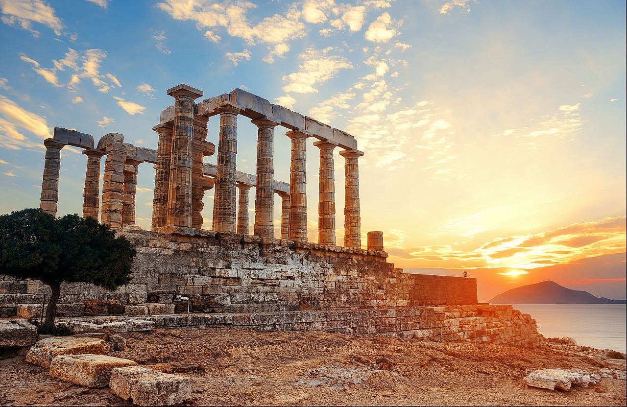 Athens Sunset Tour: Cape Sounion + Temple of Poseidon (English-speaking Group)