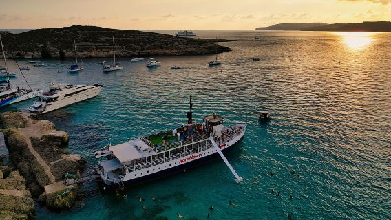 Malta Sunset Boat Tour: Bugibba to Comino Blue Lagoon Cruise