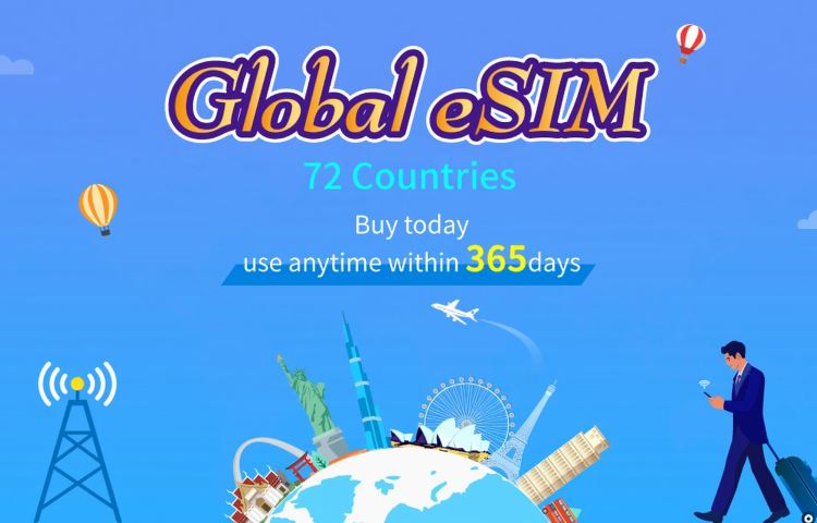 Global (72 countries) | 4G/5G eSIM | Total Package | 365-day validity | 24H | QR code