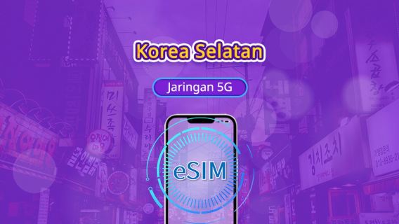 Korea Selatan | eSIM 5G | Paket Harian/Paket Total | Penagihan 24 Jam | 1–30 Hari | Kode QR