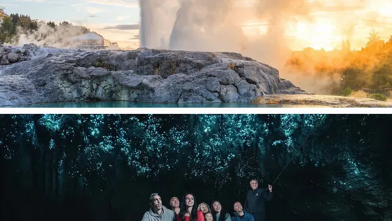 Hang Waitomo & Rotorua - Tour nhóm nhỏ Te Puia từ Auckland