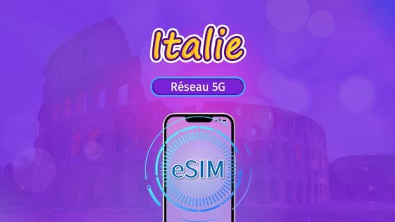 Italie |  eSIM 5G/4G | Forfait total | Facturation 24h | 7–30 jours | Code QR