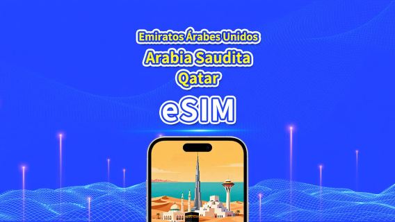 EAU / Arabia Saudí / Catar 5G eSIM | Paquete diario / Paquete de datos total | 1–30 días | Facturación por 24 horas | QR Code