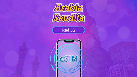 Arabia Saudita |  eSIM 5G/4G | Pase diario/Plan Completo | Facturación cada 24 horas | 1-30 días | Código QR