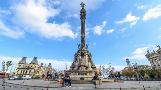 스페인 바르셀로나 고딕 지구+람블라스 거리+콜럼버스 동상+벨 항