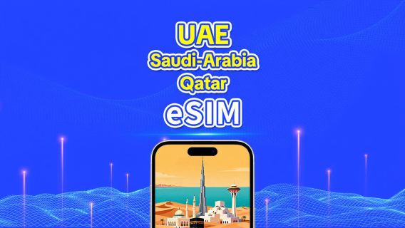 Yhdistyneet arabiemiirikunnat / Saudi-Arabia / Qatar 5G eSIM | Päiväpaketti / Kokonaisdatapaketti | 1–30 päivää | 24 tunnin laskutus | QR Code