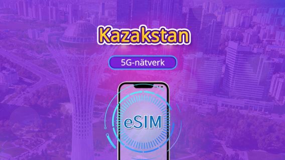 Kazakstan 5G eSIM | Stöd för Google Maps/TikTok | Daglig förbrukning/datapaket | 1-30 dagar | 24-timmars debitering | QR-kod