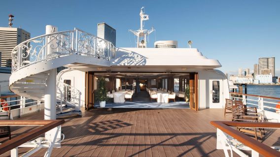 日本東京灣晚餐遊船體驗（飽覽彩虹橋、東京鐵塔和晴空塔的迷人景色，欣賞東京灣的夜景）