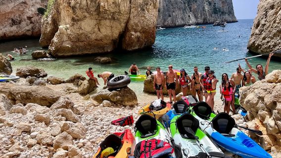 Kayak Javea Guided Cala Granadella, llop marí cave, cala en caló