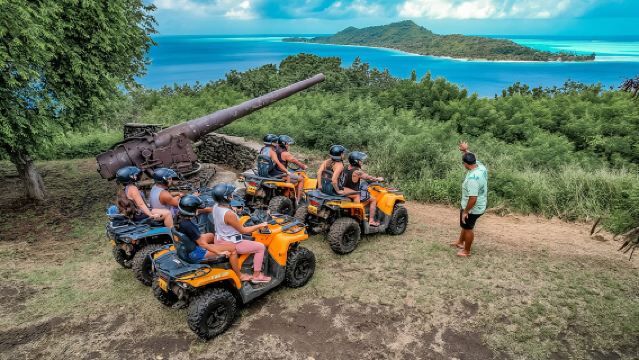 Combo de día completo con ATV y moto acuática con barbacoa polinesia en un motu