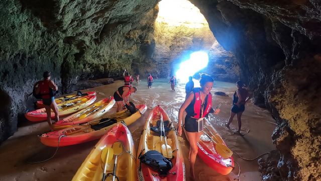 Explore Secret Caves and Beaches of Alvor - Boat & Kayak Tour