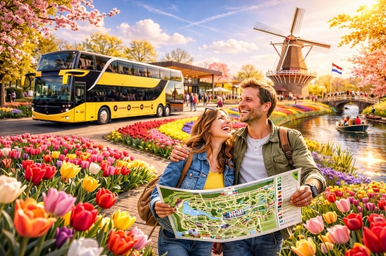 Amsterdam: Tiket Masuk Taman Bunga Keukenhof & Shuttlebus dengan Waktu Pulang Fleksibel