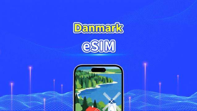 Danmark eSIM | Höghastighetsdata | 5G/4G | Dagspaket/Datapaket | 24 timmar | 1-30 dagar | QR-kod