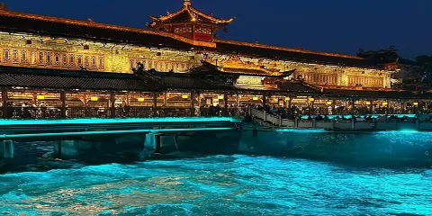 2-8人藍眼淚夜景·都江堰景區+青城山一日三環內上門接早