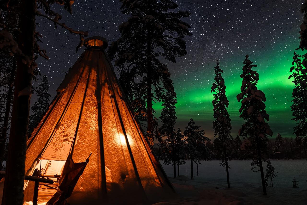 Levi: Northern Lights Campfire