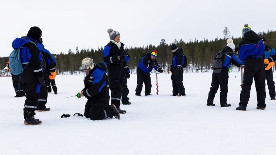 Saariselkä: Ice Fishing Safari by Snowmobile