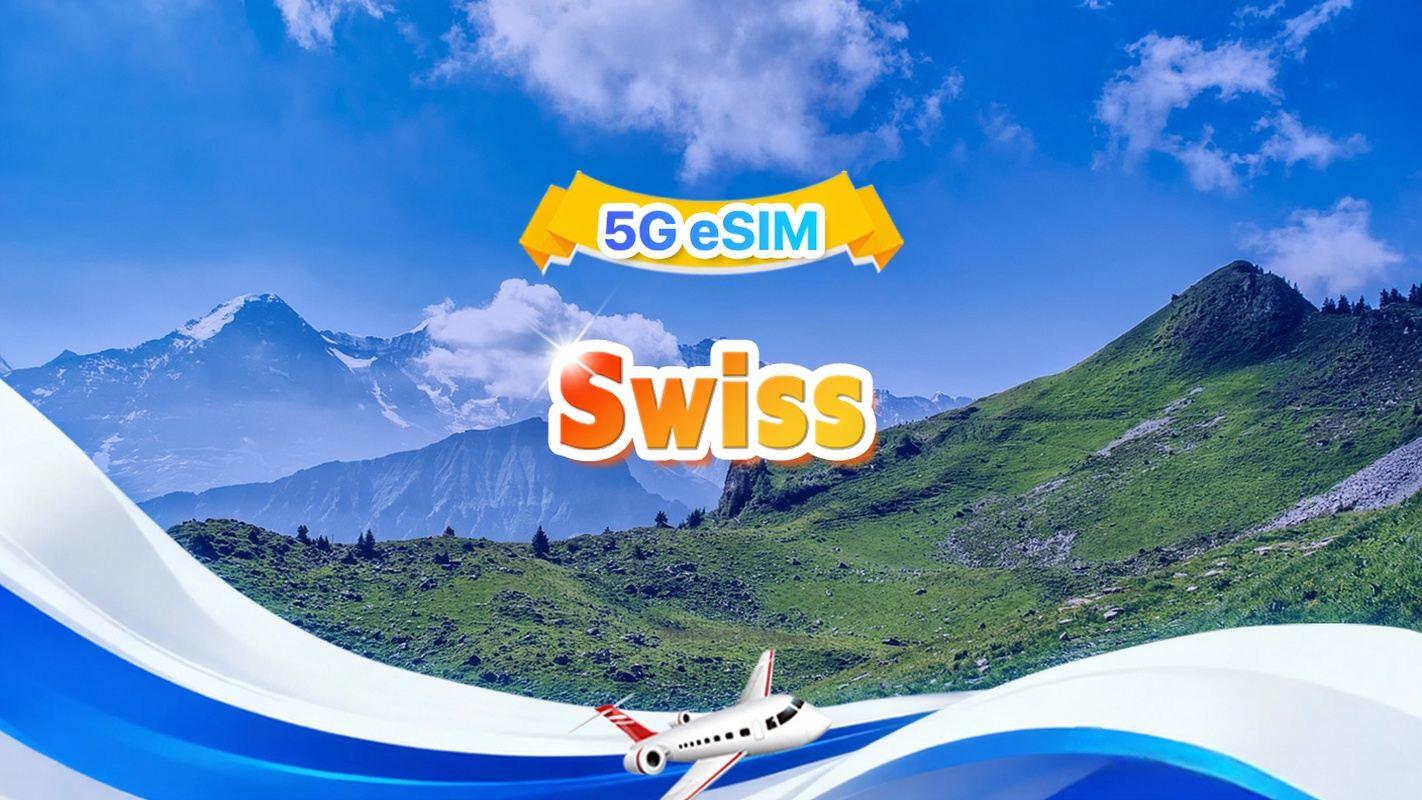 Swiss 5G eSIM|Paket Harian/Paket Total|1GB/hari-Total 30GB|1-30 hari|Format 24 jam|QR Code