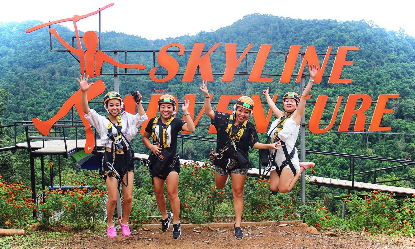 清邁叢林飛躍Skyline Adventure【極限組合-飛躍38站+鞦韆+叢林飛車+自助餐+接駁】