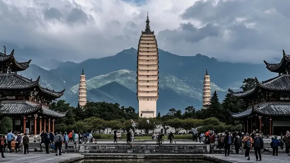 one-day tour  in Dali, Yunnan: Three Pagodas of Chongsheng Temple, Jinsuo Island