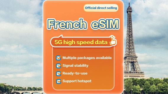 5G во Франции|eSIM|Доступно несколько пакетов|Закажите сейчас и используйте сейчас|Поддержка точки доступа|QR-код