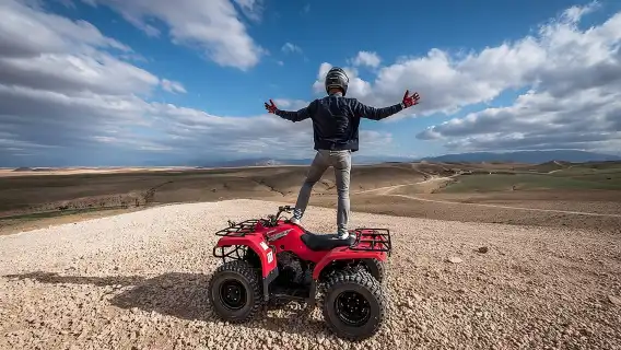 From Marrakech: Agafay Desert Quad Biking at Sunset & Dinner Show