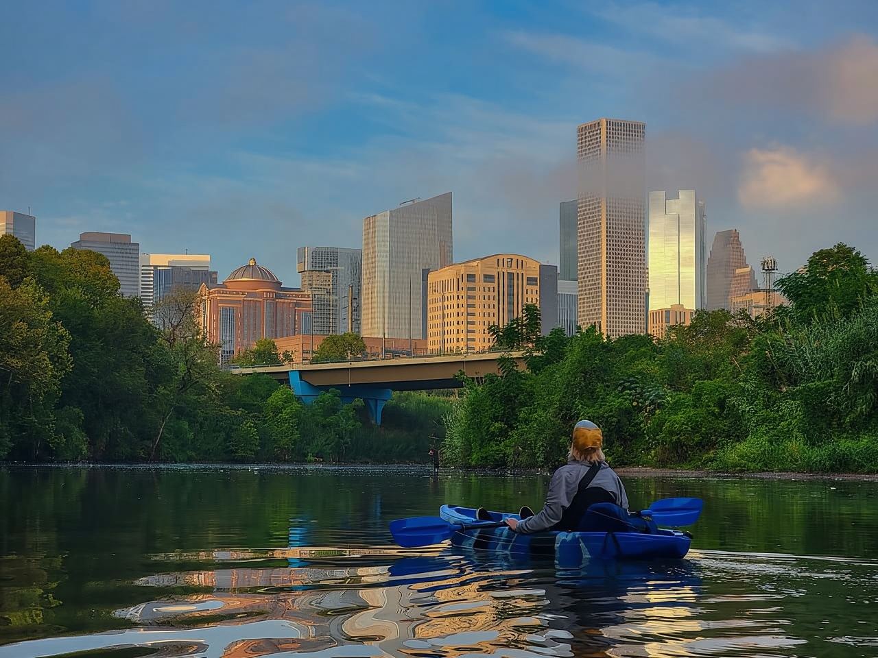 Houston: tour in kayak al tramonto sullo skyline