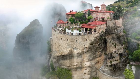 Athens: Meteora Monasteries, Caves & Coastal Stopovers with Lunch